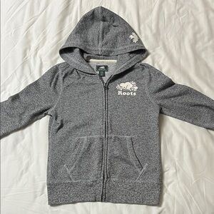 Roots | Kids Charcoal Zip-Up Hoodie | M (7-8)